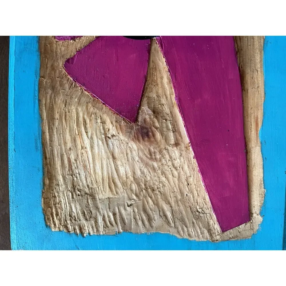 Ze Florist Miami Graffiti Art Hand Carved Painted Wood Plaque Orig. Flower Smile